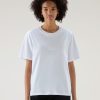 Woolrich Parka - Woolrich Embroidered Logo T-shirt in Pure Cotton Bright White Women DL823 Clothing