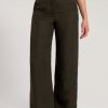 Woolrich Parka - Woolrich Embroidered Wide Leg Pants in a Linen Blend-Danielle Cathari Dark Green Women DL82135 Clothing