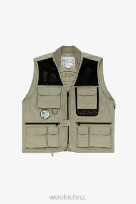 Woolrich Parka - Woolrich Fly Fishing Multi-Pocket Vest in Eco Ramar Fabric-Aime Leon Dore Seagrass Men DL82801 Clothing