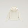 Woolrich Parka - Woolrich G Essential Pure Cotton Hoodie Milky Cream Girls DL82873 Clothing