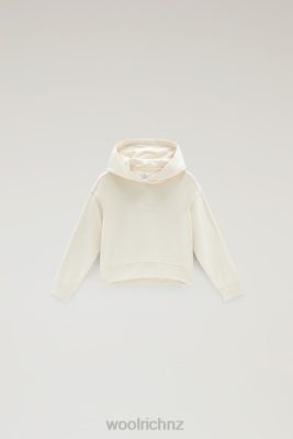 Woolrich Parka - Woolrich G Essential Pure Cotton Hoodie Milky Cream Girls DL82873 Clothing