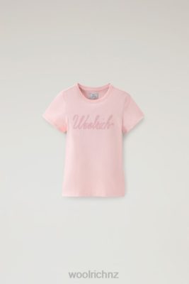 Woolrich Parka - Woolrich G Logo T-Shirt in Pure Cotton Candy Pink Girls DL82894 Clothing