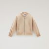 Woolrich Parka - Woolrich G Urban Bomber in Urban Touch Feather Beige Girls DL82909 Clothing