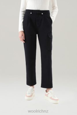 Woolrich Parka - Woolrich Garment-Dyed Cargo Pants in Pure Cotton Twill Indigo Blue Women DL8266 Clothing