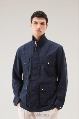 Woolrich Parka - Woolrich Garment-Dyed Field Jacket in Pure Cotton Melton Blue Men DL82426 Clothing