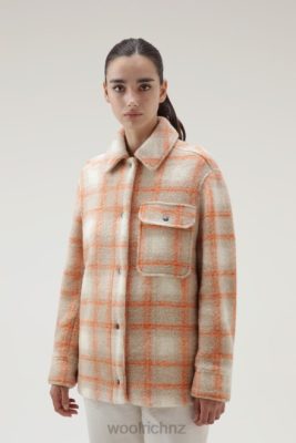 Woolrich Parka - Woolrich Gentry Wool Blend Overshirt Gold Check Women DL82264 Clothing