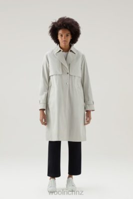 Woolrich Parka - Woolrich Havice Trench Coat in Pure Cotton Lunar Rock Women DL8260 Clothing