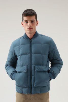 Woolrich Parka - Woolrich Heritage Terrain Bomber in Taslan Nylon Blue Lake Men DL82645 Clothing