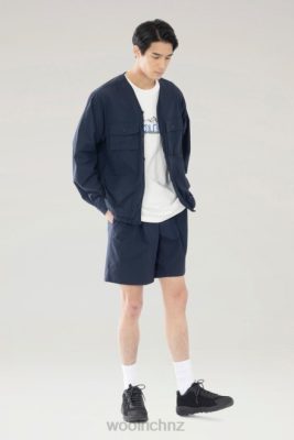 Woolrich Parka - Woolrich High Aeration Cardigan in Stretch Ripstop Navy Men DL82414 Clothing