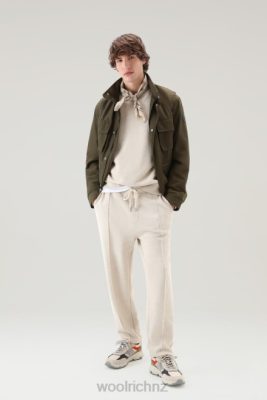 Woolrich Parka - Woolrich Jogger Pants in a Cotton Linen Fleece Blend Beach Sand Men DL82570 Clothing