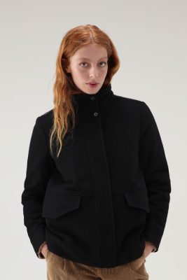 Woolrich Parka - Woolrich Kuna Jacket in Wool and Cashmere Blend Black Women DL82243 Clothing