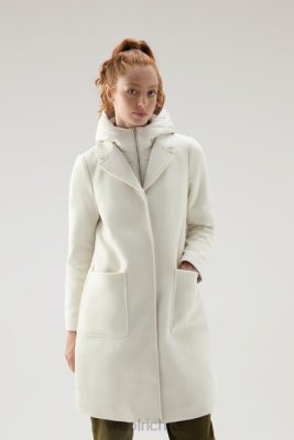 Woolrich Parka - Woolrich Kuna Parka in Wool and Cashmere Blend Milky Cream Women DL82210 Clothing
