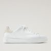 Woolrich Parka - Woolrich Leather Classic Court Sneakers with Contrasting Details White Beige Men DL82561 Footwear