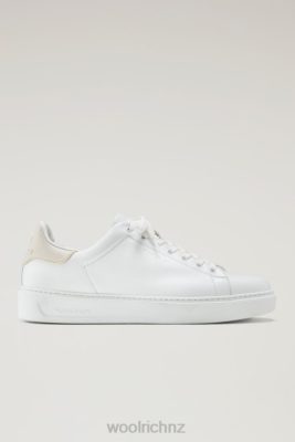 Woolrich Parka - Woolrich Leather Classic Court Sneakers with Contrasting Details White Beige Men DL82561 Footwear