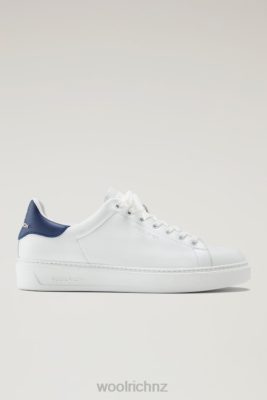 Woolrich Parka - Woolrich Leather Classic Court Sneakers with Contrasting Details White Blue Men DL82378 Footwear
