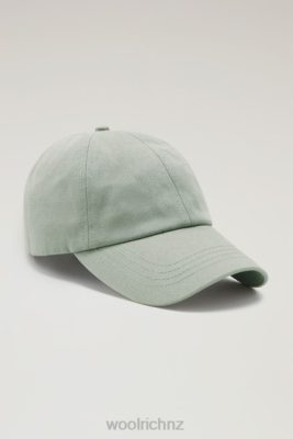 Woolrich Parka - Woolrich Logo Baseball Cap in Blend Cotton Harbor Green Unisex DL82150 Accessories