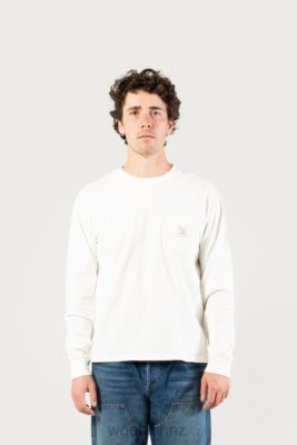 Woolrich Parka - Woolrich Long-Sleeved T-Shirt in Pure Cotton-One Of These Days Bone Men DL82618 Clothing
