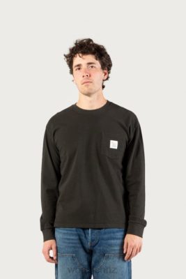 Woolrich Parka - Woolrich Long-Sleeved T-Shirt in Pure Cotton-One Of These Days Faded Black Men DL82531 Clothing