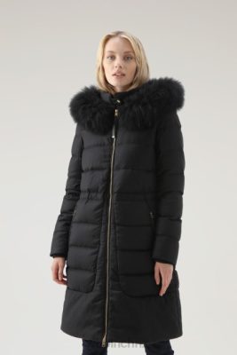 Woolrich Parka - Woolrich Luxury Long Parka Crafted with a Loro Piana Fabric in Wool and Silk Blend Black Women DL82291 Clothing
