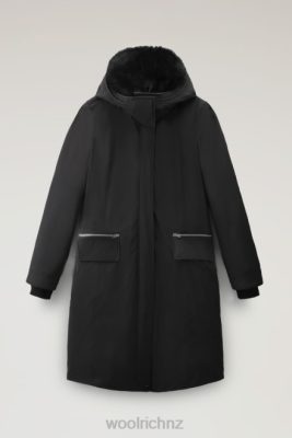 Woolrich Parka - Woolrich Mahan Fox Long Parka with detachable hood Black Women DL82213 Clothing