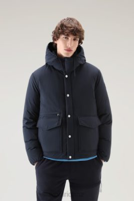 Woolrich Parka - Woolrich Padded Aleutian Jacket in Eco Taslan Nylon with Detachable Hood Melton Blue Men DL82390 Clothing