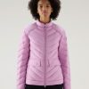 Woolrich Parka - Woolrich Padded Short Jacket with Chevron Quilting Smoky Rose Women DL8263 Clothing