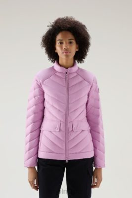 Woolrich Parka - Woolrich Padded Short Jacket with Chevron Quilting Smoky Rose Women DL8263 Clothing