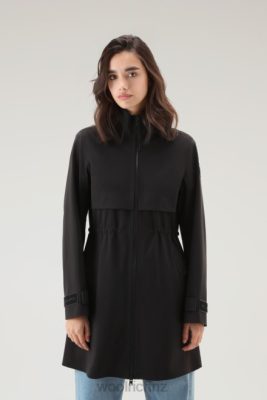 Woolrich Parka - Woolrich Pequea Coat in Stretch Nylon Black Women DL8272 Clothing