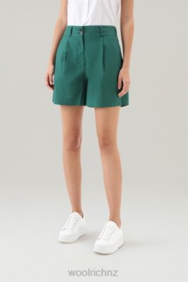 Woolrich Parka - Woolrich Pure Cotton Poplin Shorts 3 Evergreen Women DL8284 Clothing