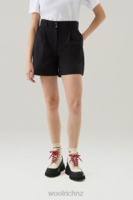 Woolrich Parka - Woolrich Pure Cotton Poplin Shorts 4 Black Women DL82105 Clothing