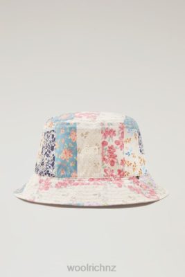 Woolrich Parka - Woolrich Reversible Bucket Hat in Pure Cotton Cream Patchwork Unisex DL8215 Accessories
