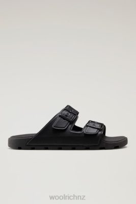 Woolrich Parka - Woolrich Sandals in Vegan Leather with Buckles Black Men DL82636 Footwear