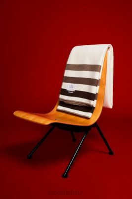 Woolrich Parka - Woolrich Striped Wool Blend Blanket Ivory Stripe Unisex DL82702 Accessories