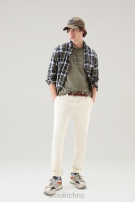 Woolrich Parka - Woolrich T-shirt in Garment-Dyed Pure Cotton with Sheep Logo Dark Green Men DL82585 Clothing