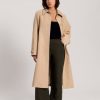 Woolrich Parka - Woolrich Trench Coat in Soft Byrd Cotton with Detachable Bag-Danielle Cathari Beach Sand Women DL82147 Clothing