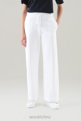 Woolrich Parka - Woolrich Wide Leg Sweatpants in Pure Cotton Bright White Women DL8278 Clothing