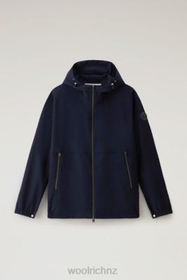 Woolrich Parka - Woolrich Windbreaker in Vitale Barberis Canonico Wool with Hood Melton Blue Men DL82594 Clothing