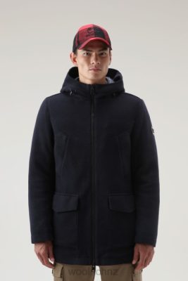 Woolrich Parka - Woolrich Wool Blend Arctic Parka Melton Blue Men DL82681 Clothing