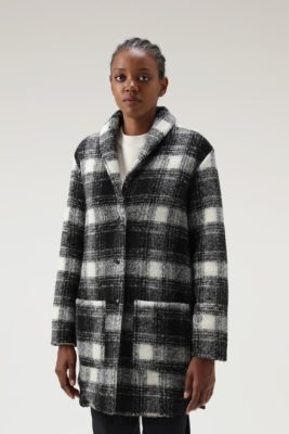 Woolrich Parka - Woolrich Wool Blend Gentry Check Coat Black Check Women DL82222 Clothing