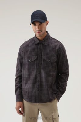 Woolrich Parka - Woolrich Wool Blend Oxbow Flannel Overshirt-Made in USA Brown Blue Check Men DL82840 Clothing