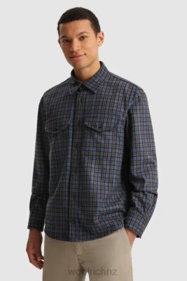 Woolrich Parka - Woolrich Wool Blend Oxbow Flannel Overshirt-Made in USA Royal Grey Check Men DL82861 Clothing